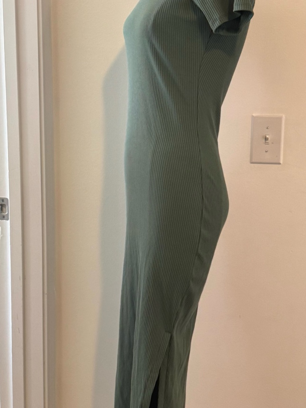 Pink Victoria Secret Ribbed Short-Sleeve Midi Dress in Sage Green - Picture 3 of 3